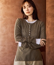 mysty woman | 【WEB限定】柔らかヘンリーネックロンT 667610(Tシャツ/カットソー)