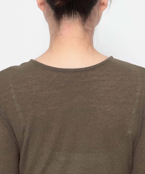 mysty woman（ミスティウーマン）の「【WEB限定】柔らかヘンリーネックロンT　667610（Tシャツ/カットソー・レディース・グレイッシュベージュ/ブラック/ネイビー/チャコールグレー/オフホワイト・FREE）」の21枚目の写真