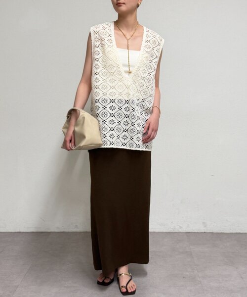 LOUNGEDRESS（ラウンジドレス）の「レースジレ（ベスト・レディース・オフホワイト/ブラック・FREE）」の4枚目の写真