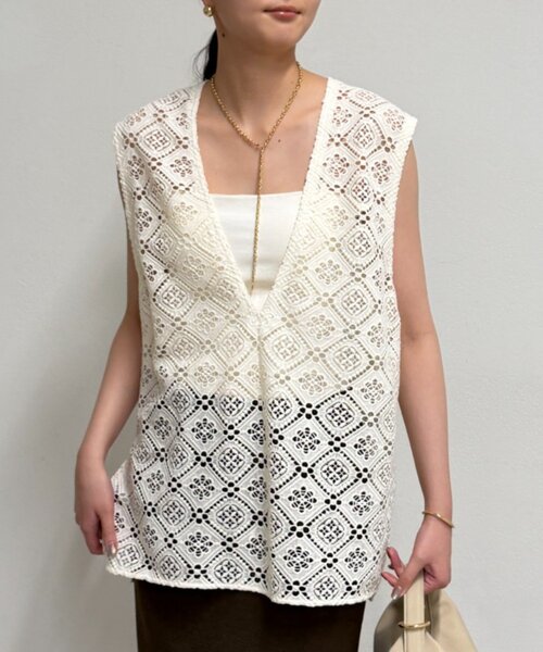 LOUNGEDRESS（ラウンジドレス）の「レースジレ（ベスト・レディース・オフホワイト/ブラック・FREE）」の8枚目の写真