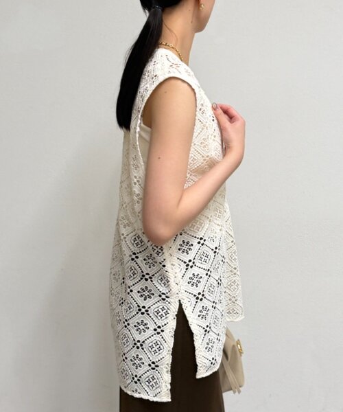 LOUNGEDRESS（ラウンジドレス）の「レースジレ（ベスト・レディース・オフホワイト/ブラック・FREE）」の9枚目の写真