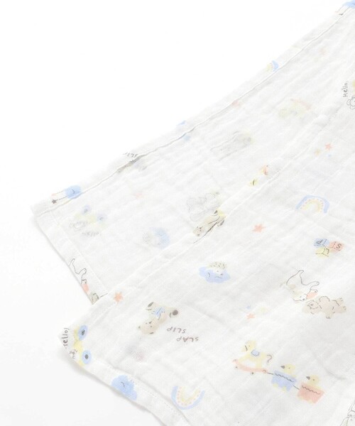SLAP SLIP BABY（スラップスリップベビー）の「【お揃い】モチーフ総柄ガーゼおくるみベビー（おくるみ・キッズ・ピンク系その他/ブルー系その他/ホワイト系その他・FREE）」の4枚目の写真