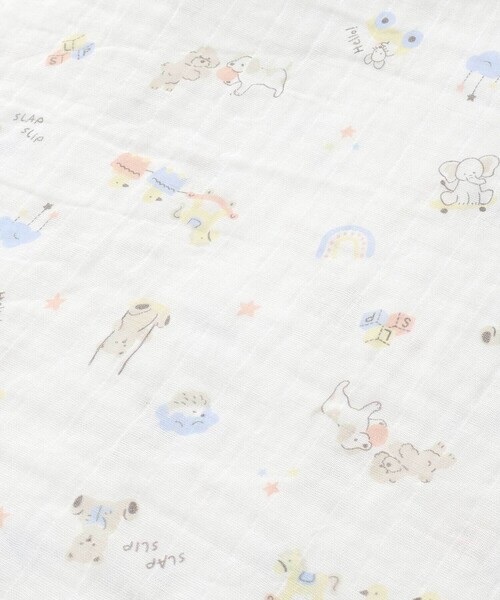 SLAP SLIP BABY（スラップスリップベビー）の「【お揃い】モチーフ総柄ガーゼおくるみベビー（おくるみ・キッズ・ピンク系その他/ブルー系その他/ホワイト系その他・FREE）」の5枚目の写真