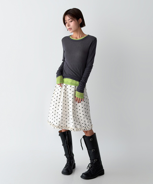 THE GREEN LAB（ザグリーンラボ）の「ソフトテンセルエアリー ロングスリーブ [ネイビー]（Tシャツ/カットソー・レディース・その他・FREE）」の7枚目の写真