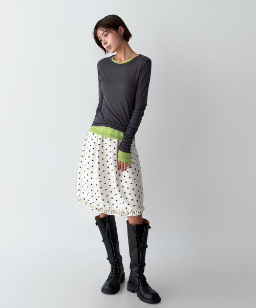 THE GREEN LAB（ザグリーンラボ）の「ソフトテンセルエアリー ロングスリーブ [ネイビー]（Tシャツ/カットソー・レディース・その他・FREE）」の8枚目の写真