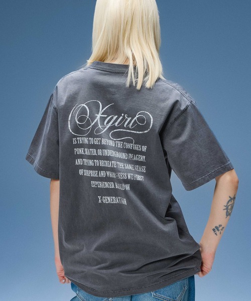 X-girl(エックスガール)の「FADED EAGLE S/S TEE(Tシャツ/カットソー・レディース・ブラック/ベージュ・S/M/L/XL)」の3枚目の写真