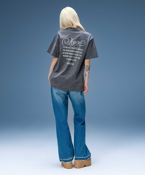 X-girl(エックスガール)の「FADED EAGLE S/S TEE(Tシャツ/カットソー・レディース・ブラック/ベージュ・S/M/L/XL)」の5枚目の写真