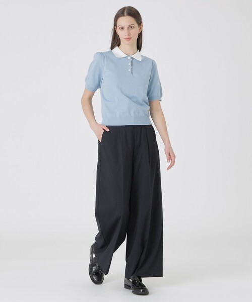 BLUE LABEL CRESTBRIDGE(ブルーレーベルクレストブリッジ)の「コットンポリエステルニットポロ(ポロシャツ・レディース・ブルー系その他2/ホワイト/イエロー/ダークネイビー・38)」の21枚目の写真