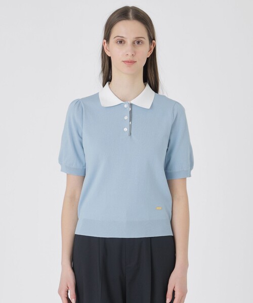BLUE LABEL CRESTBRIDGE(ブルーレーベルクレストブリッジ)の「コットンポリエステルニットポロ(ポロシャツ・レディース・ブルー系その他2/ホワイト/イエロー/ダークネイビー・38)」の22枚目の写真