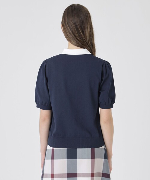 BLUE LABEL CRESTBRIDGE(ブルーレーベルクレストブリッジ)の「コットンポリエステルニットポロ(ポロシャツ・レディース・ブルー系その他2/ホワイト/イエロー/ダークネイビー・38)」の6枚目の写真
