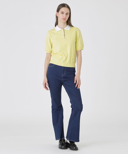 BLUE LABEL CRESTBRIDGE(ブルーレーベルクレストブリッジ)の「コットンポリエステルニットポロ(ポロシャツ・レディース・ブルー系その他2/ホワイト/イエロー/ダークネイビー・38)」の9枚目の写真