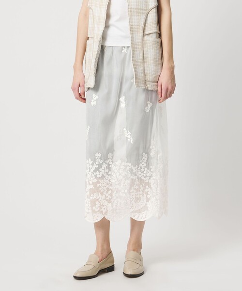 Pheeta（フィータ）の「＜Pheeta＞Maria レース スカート/015C-17（スカート・レディース・ブラック/ホワイト・FREE）」の2枚目の写真