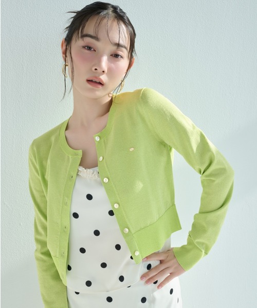 SNIDEL（スナイデル）の「UVカットベーシックニットカーディガン（カーディガン/ボレロ・レディース・ピンク/ライム/ホワイト/ネイビー/イエロー・F）」の18枚目の写真