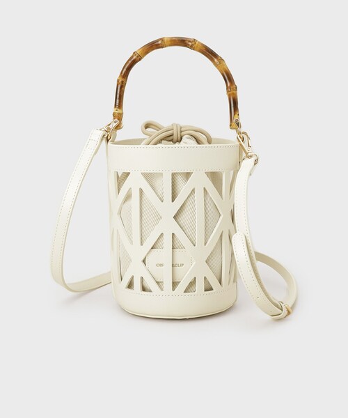 OPAQUE.CLIP（オペークドットクリップ）の「バンブーハンドルパンチングバケツ型バッグ（ハンドバッグ・レディース・アイボリー/ブラック/ブラウン系その他・00）」の10枚目の写真