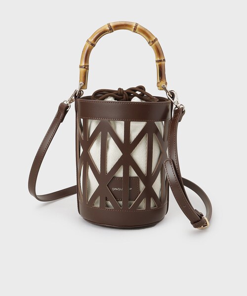 OPAQUE.CLIP（オペークドットクリップ）の「バンブーハンドルパンチングバケツ型バッグ（ハンドバッグ・レディース・アイボリー/ブラック/ブラウン系その他・00）」の12枚目の写真