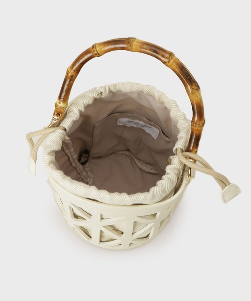 OPAQUE.CLIP（オペークドットクリップ）の「バンブーハンドルパンチングバケツ型バッグ（ハンドバッグ・レディース・アイボリー/ブラック/ブラウン系その他・00）」の16枚目の写真