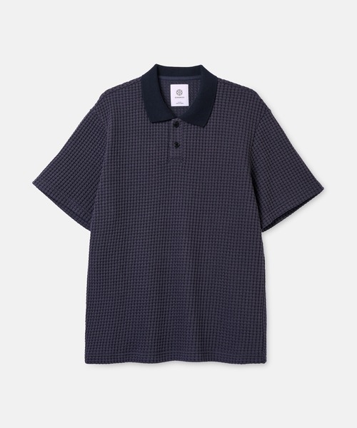 SEAGREEN(シーグリーン)の「SEAGREEN(シーグリーン) BIG WAFFLE POLO(ポロシャツ・メンズ・イエロー/ロイヤルブルー/ネイビー/ブラウン/サックスブルー/ブラック・4/2/3)」の2枚目の写真