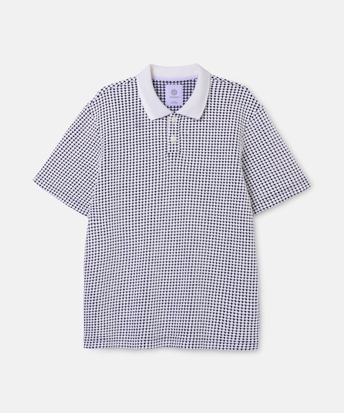 SEAGREEN BIG WAFFLE POLO — поло с крупной вафельной текстурой SEAGREEN