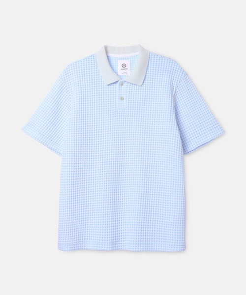 SEAGREEN(シーグリーン)の「SEAGREEN(シーグリーン) BIG WAFFLE POLO(ポロシャツ・メンズ・イエロー/ロイヤルブルー/ネイビー/ブラウン/サックスブルー/ブラック・4/2/3)」の4枚目の写真