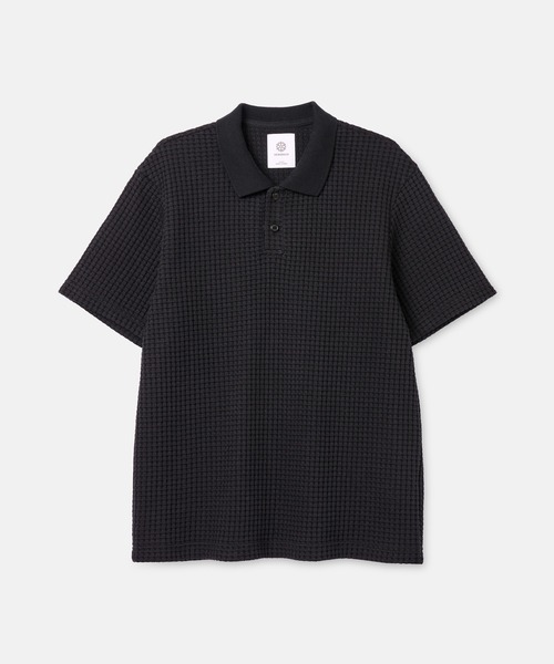 SEAGREEN(シーグリーン)の「SEAGREEN(シーグリーン) BIG WAFFLE POLO(ポロシャツ・メンズ・イエロー/ロイヤルブルー/ネイビー/ブラウン/サックスブルー/ブラック・4/2/3)」の1枚目の写真