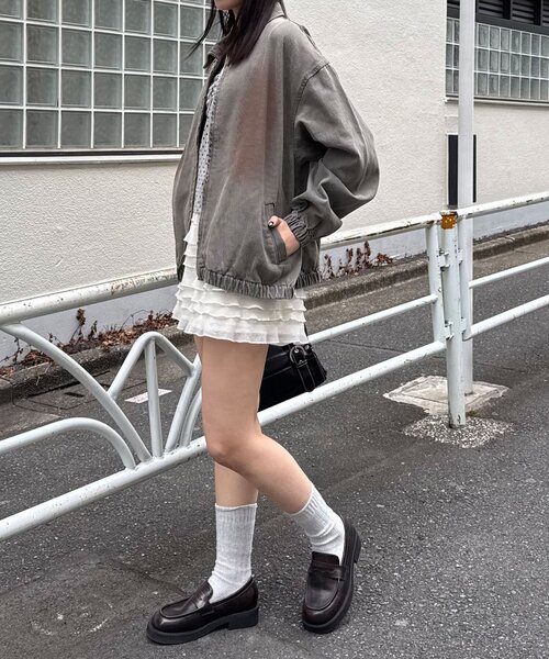 CIAOPANIC（チャオパニック）の「フェードデニムスウィングトップ（デニムジャケット・レディース・グレー/サックスブルー・MEDIUM/LARGE）」の7枚目の写真