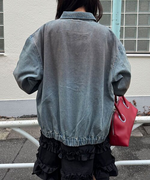 CIAOPANIC（チャオパニック）の「フェードデニムスウィングトップ（デニムジャケット・レディース・グレー/サックスブルー・MEDIUM/LARGE）」の10枚目の写真
