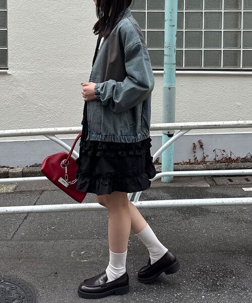 CIAOPANIC（チャオパニック）の「フェードデニムスウィングトップ（デニムジャケット・レディース・グレー/サックスブルー・MEDIUM/LARGE）」の12枚目の写真