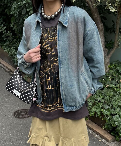 CIAOPANIC（チャオパニック）の「フェードデニムスウィングトップ（デニムジャケット・レディース・グレー/サックスブルー・MEDIUM/LARGE）」の16枚目の写真