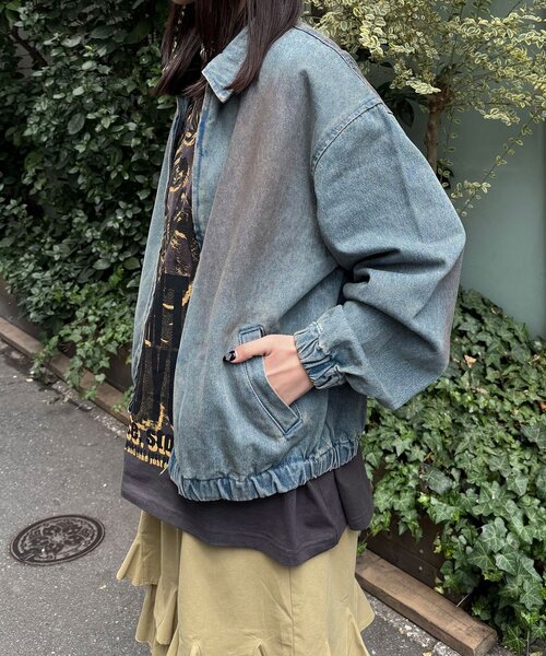 CIAOPANIC（チャオパニック）の「フェードデニムスウィングトップ（デニムジャケット・レディース・グレー/サックスブルー・MEDIUM/LARGE）」の17枚目の写真