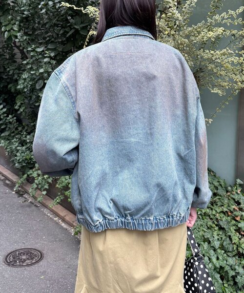 CIAOPANIC（チャオパニック）の「フェードデニムスウィングトップ（デニムジャケット・レディース・グレー/サックスブルー・MEDIUM/LARGE）」の18枚目の写真