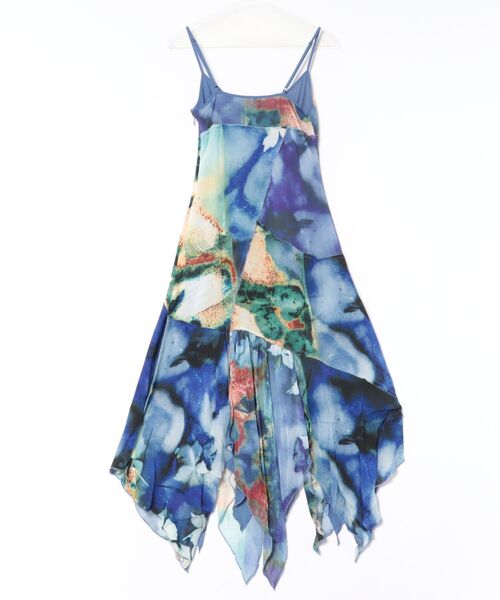 Desigual（デシグアル）の「ボタニカルプリントアシンメトリーキャミドレス（ワンピース・レディース・ブルー・XL/L/M/S/XS）」の2枚目の写真
