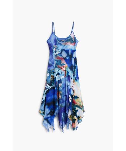 Desigual（デシグアル）の「ボタニカルプリントアシンメトリーキャミドレス（ワンピース・レディース・ブルー・XL/L/M/S/XS）」の3枚目の写真