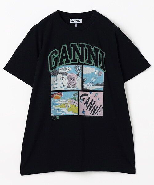 GANNI(ガニー)の「GANNI/ガニー Basic Cotton Jersey Bear Comic Teddy / A1050070 / フロントプリント 半袖Tシャツ(Tシャツ/カットソー・レディース・チャコールグレー/グレー・SMALL)」の2枚目の写真