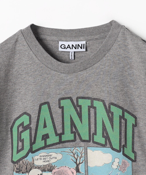 GANNI(ガニー)の「GANNI/ガニー Basic Cotton Jersey Bear Comic Teddy / A1050070 / フロントプリント 半袖Tシャツ(Tシャツ/カットソー・レディース・チャコールグレー/グレー・SMALL)」の4枚目の写真