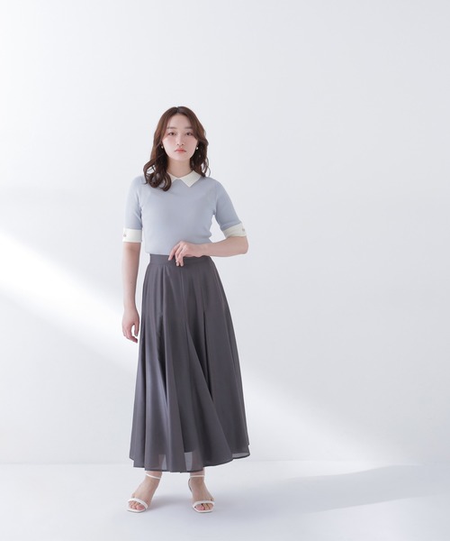 NATURAL BEAUTY BASIC(ナチュラルビューティーベーシック)の「【PS/低身長サイズ】シャイニーシアーボリュームスカート(スカート・レディース・オレンジ系その他/オフホワイト/チャコールグレー・P/S/MEDIUM/SMALL)」の16枚目の写真
