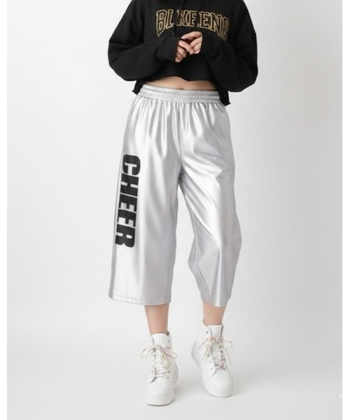 CHEER(チアー)の「サイドロゴバスケットパンツ(その他パンツ・レディース・ライム/ピンク/レッド/パープル系その他/ブラック×ホワイト/ブラック×グレー/プラチナム/パープル/ゴールド/ブラック×ピンク・XXXS/XS/S/M/L)」の9枚目の写真