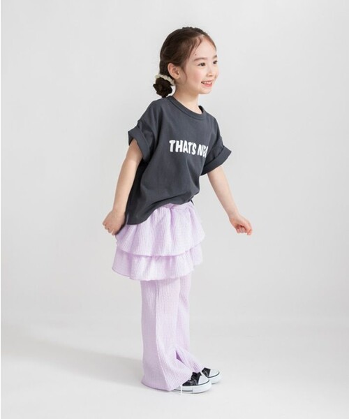 BRANSHES(ブランシェス)の「フリル付きカットフレアパンツ(その他パンツ・キッズ・ブラック/ラベンダー・150/80/120/110/100/130/140/90)」の8枚目の写真