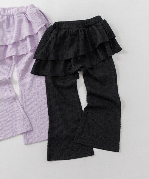 BRANSHES(ブランシェス)の「フリル付きカットフレアパンツ(その他パンツ・キッズ・ブラック/ラベンダー・150/80/120/110/100/130/140/90)」の10枚目の写真
