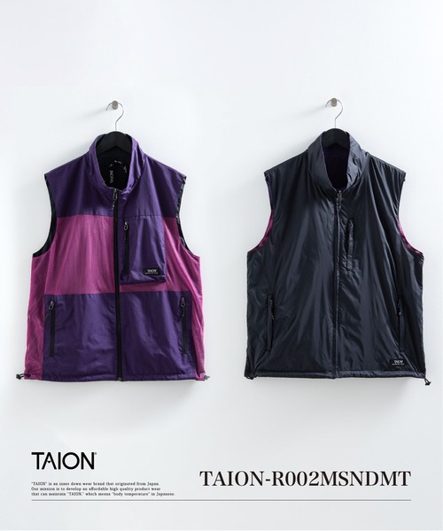 TAION（タイオン）の「【TAION(タイオン)】〈ユニセックス〉ノンダウン マウンテン リバーシブル メッシュベスト（ベスト・メンズ・ライトグレー系5/ブラック系その他4/ネイビー系1/ブラック×パープル/ネイビー系/ブラック系その他3・XL/L/M/S/2XL）」の7枚目の写真