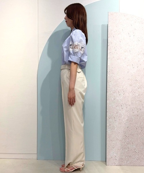 SWINGLE(スウィングル)の「センタープレスストレートパンツ(その他パンツ・レディース・ライトグレー/ライトベージュ/ブルー・SMALL/MEDIUM)」の6枚目の写真