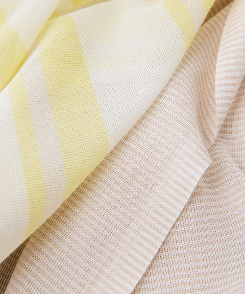 COLLAGE GALLARDAGALANTE（コラージュガリャルダガランテ）の「PAPILLONNER/アシメトリーボーダーストール（ストール/ショール・レディース・イエロー/ブルー・FREE）」の5枚目の写真