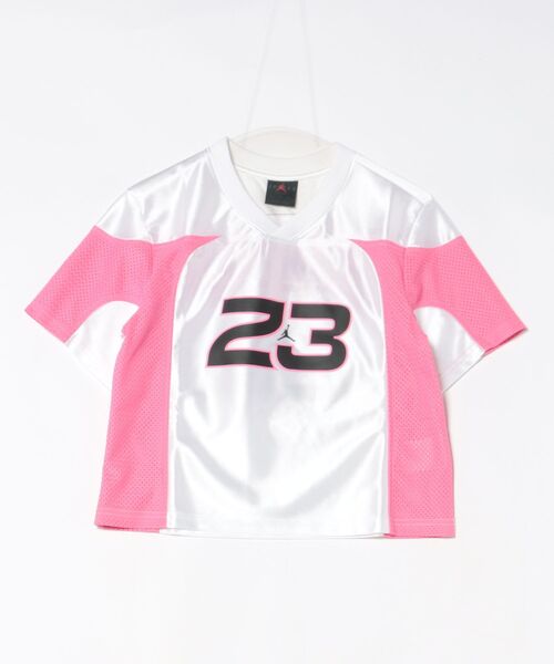 JORDAN BRAND(ジョーダンブランド)の「JORDAN BRAND W J FLT SS JRSY ショートスリーブ IF1158 100WHITE/BLACK(Tシャツ/カットソー・レディース・ホワイト・X-SMALL/SMALL/MEDIUM/LARGE/X-LARGE)」の1枚目の写真