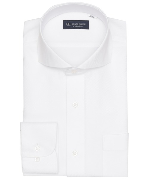 TOKYO SHIRTS(トウキョウシャツ)の「【吸水速乾】【COFREX】形態安定ノンアイロン ホリゾンタルワイド 長袖ビジネスワイシャツ(ビジネスシャツ・メンズ・ホワイト・首回り42cm-裄丈82cm/首回り37cm-裄丈80cm/首回り37cm-裄丈84cm/首回り39cm-裄丈80cm/首回り39cm-裄丈84cm/首回り41cm-裄丈82cm/首回り41cm-裄丈86cm/首回り42cm-裄丈86cm/首回り43cm-裄丈82cm/首回り43cm-裄丈86cm)」の1枚目の写真