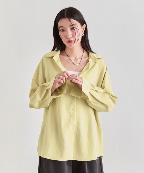 NUJOH(ヌゾ)の「Loose Basic Shirt / ルーズベーシックシャツ(シャツ/ブラウス・レディース・イエロー/ミント/ライトブルー/アイボリー/ピンク・FREE)」の5枚目の写真