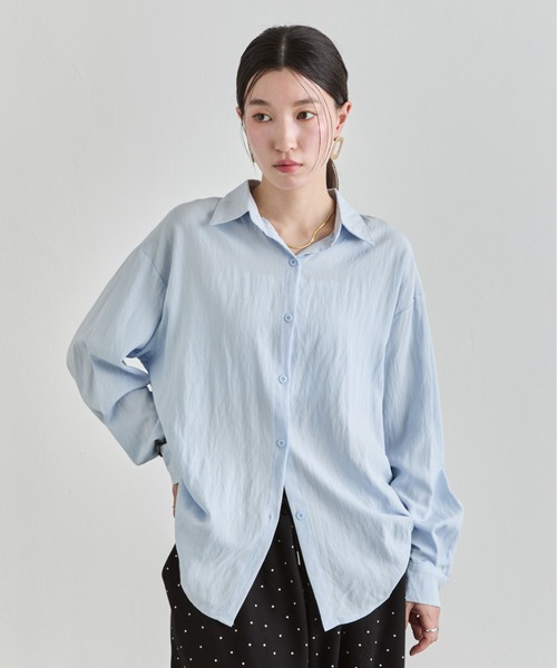 NUJOH(ヌゾ)の「Loose Basic Shirt / ルーズベーシックシャツ(シャツ/ブラウス・レディース・イエロー/ミント/ライトブルー/アイボリー/ピンク・FREE)」の4枚目の写真