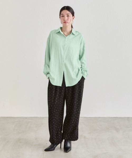 NUJOH(ヌゾ)の「Loose Basic Shirt / ルーズベーシックシャツ(シャツ/ブラウス・レディース・イエロー/ミント/ライトブルー/アイボリー/ピンク・FREE)」の8枚目の写真