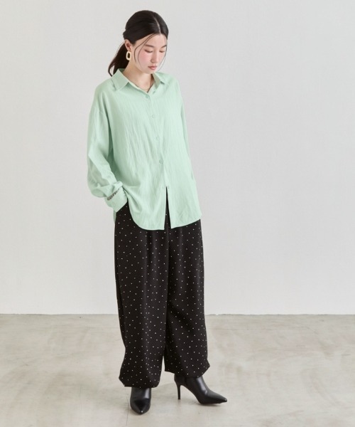 NUJOH(ヌゾ)の「Loose Basic Shirt / ルーズベーシックシャツ(シャツ/ブラウス・レディース・イエロー/ミント/ライトブルー/アイボリー/ピンク・FREE)」の9枚目の写真