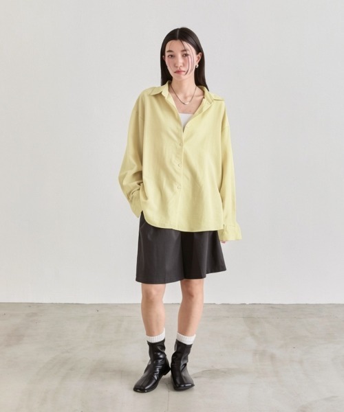 NUJOH(ヌゾ)の「Loose Basic Shirt / ルーズベーシックシャツ(シャツ/ブラウス・レディース・イエロー/ミント/ライトブルー/アイボリー/ピンク・FREE)」の12枚目の写真