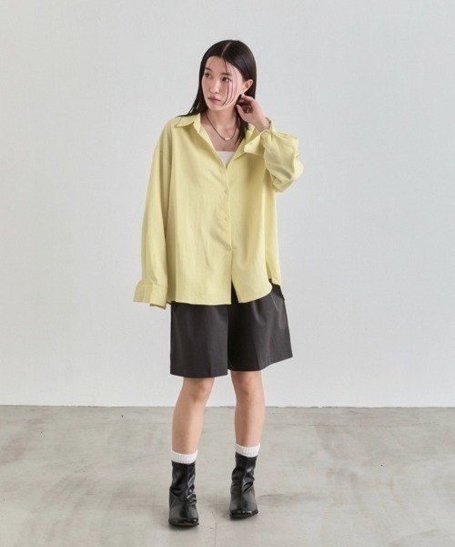 NUJOH(ヌゾ)の「Loose Basic Shirt / ルーズベーシックシャツ(シャツ/ブラウス・レディース・イエロー/ミント/ライトブルー/アイボリー/ピンク・FREE)」の13枚目の写真