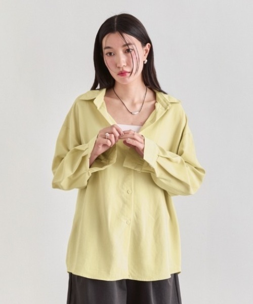 NUJOH(ヌゾ)の「Loose Basic Shirt / ルーズベーシックシャツ(シャツ/ブラウス・レディース・イエロー/ミント/ライトブルー/アイボリー/ピンク・FREE)」の10枚目の写真